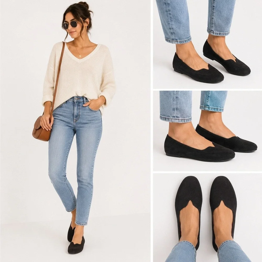 Women's Sara Vegan Suede Ballet‎ Flats by Twisted Black Size 11 New With Tags